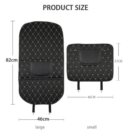 Deluxe PU Leather Car Seat Back Protector with Storage - Wnkrs