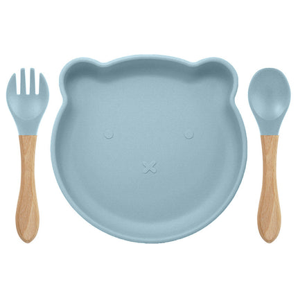 Food Supplement Tableware Set Silicone Spork Baby Products Bear Silicone Tableware - Wnkrs