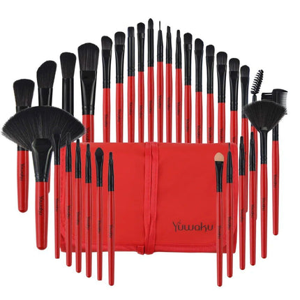 Professional Makeup Brush Set with Eco-Friendly Wooden Handles and Bag - Wnkrs