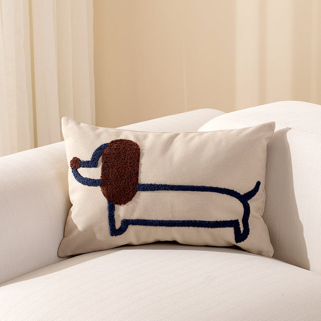 Modern Simple Household Canvas Embroidered Pillow Cover - Wnkrs