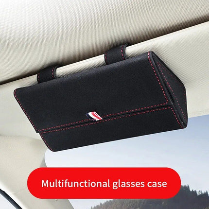 Luxury PU Leather Car Visor Sunglasses Holder - Wnkrs