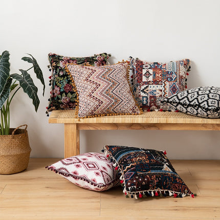 Moroccan Boho Tassel Cushion Covers for Sofa and Bed