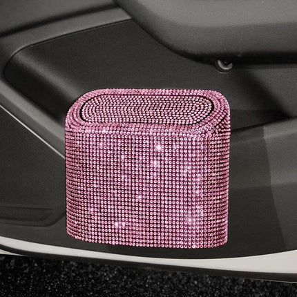 Bling Car Trash Can with Rhinestone Accents - Wnkrs