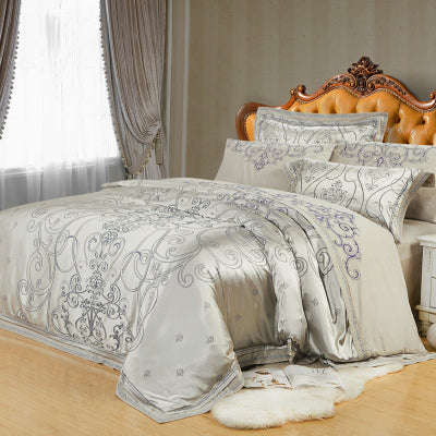 Ice Silk Jacquard European Luxury High-end Linen And Cotton Bedding Set - Wnkrs