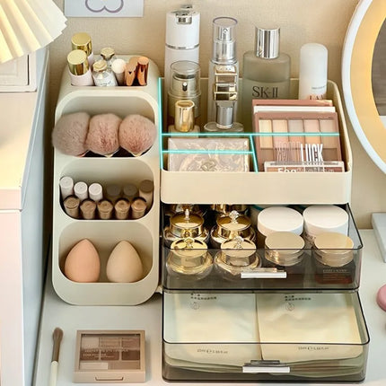 Organizador de maquillaje grande con cajones