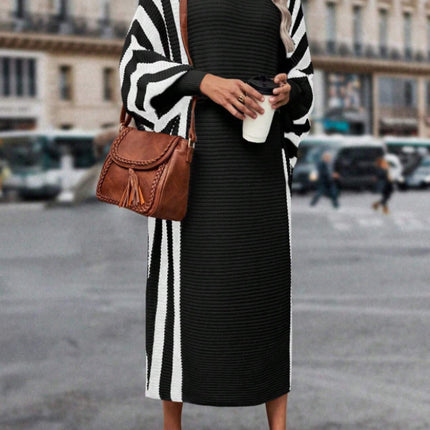 Casual Unisex Style Striped Long Knitted Dress