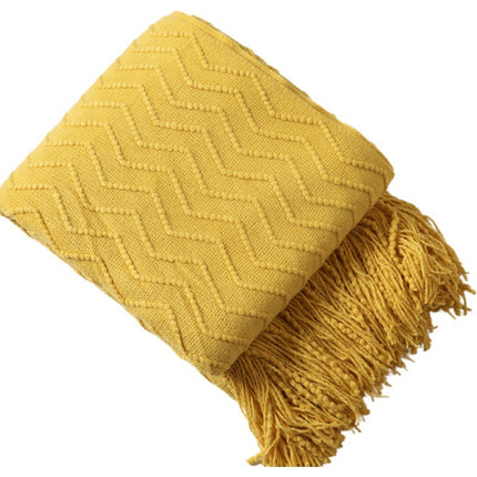 Knitted Tassel Blanket Office Air Conditioner - Wnkrs