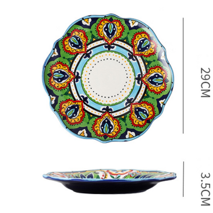 Underglaze Ceramic Tableware Bohemian Household Dishes - Wnkrs