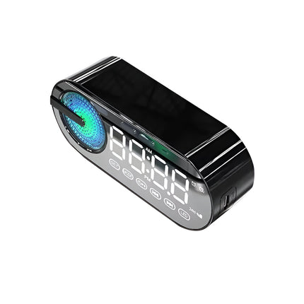 Wireless Bluetooth Speaker Alarm Clock with RGB LED, 3D Surround Sound, and Large Display