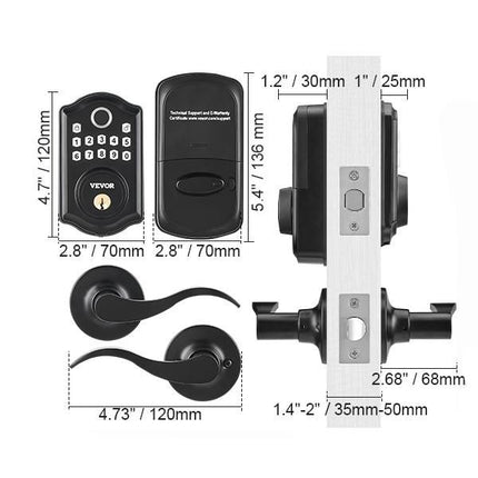 Keyless Entry Fingerprint Smart Door Lock with Keypad and Keys - Wnkrs