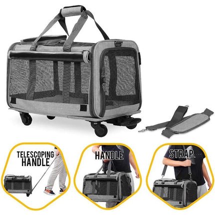 Mesh Dog Carrier with Wheels - Wnkrs