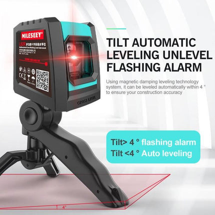 360° 2-Line Laser Level with Tripod and Battery – Self-Leveling Horizontal and Vertical Cross