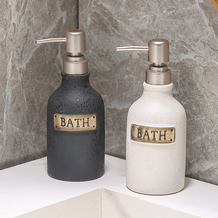 400ml Vintage Ceramic Soap Dispenser Bottle for Bathroom and Kitchen