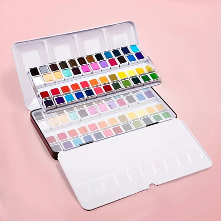 Juego de acuarelas de 48 colores con pinceles de agua: perfecto para artistas y principiantes