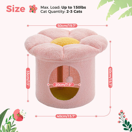 Cama de lujo para gatos de dos pisos con posadero para flores