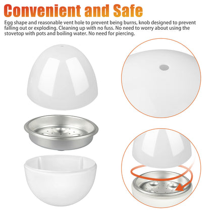 Microwave Egg Steamer Boiler Cooker Easy Quick 5 Minutes Hard Or Soft Boiled Kitchen Cooking Tools - Wnkrs