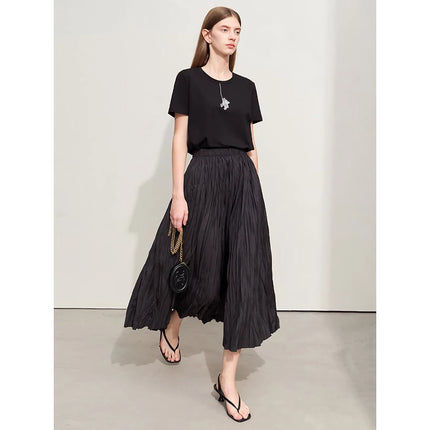 Summer Pleated A-Line Skirt