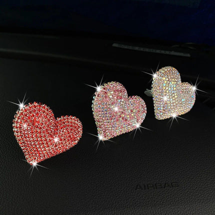 Luxurious Heart-Shaped Diamond Car Perfume Clip - Wnkrs