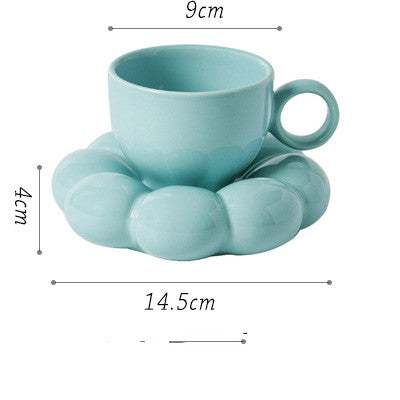 Flower Ceramic Cup And Saucer Breakfast Coffee Creative Color Underglaze Color - Wnkrs