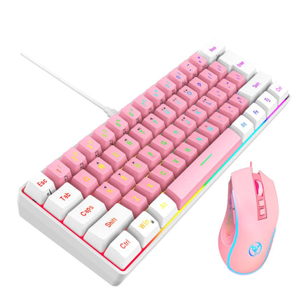 Ensemble clavier et souris de jeu filaire RGB à 61 touches