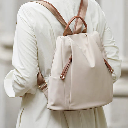 Sac à dos en cuir véritable de grande capacité pour femme