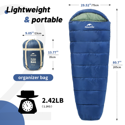 Saco de dormir ultraligero e impermeable para acampar durante las cuatro estaciones