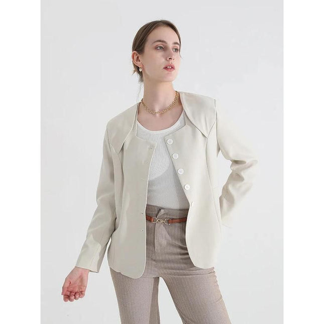 Blazer à manches longues et col carré