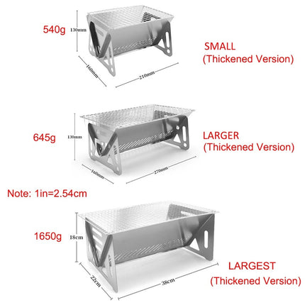 Compact Stainless Steel Portable Folding BBQ Grill for Camping and Outdoor Cooking