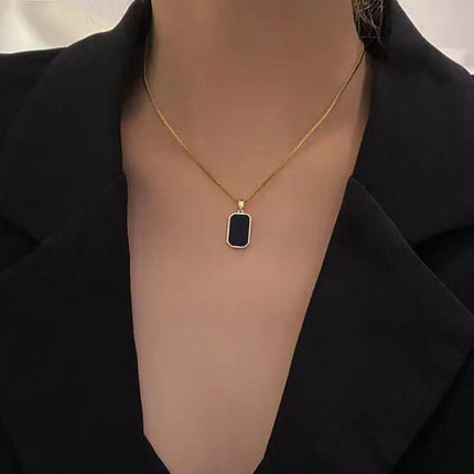 Geometric Gold-Color Square Pendant Necklace - Wnkrs