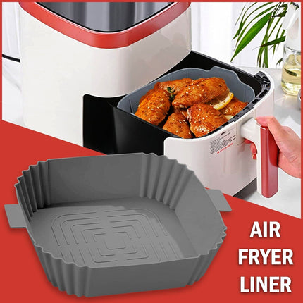 Silicone Air Fryer Tray Basket Liners Non-Stick Safe Oven Baking Tray Pot - Wnkrs