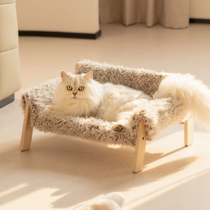 Mewoofun Plush Wooden Pet Bed - Wnkrs