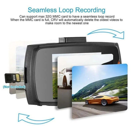 HD Car DVR with Wide-Angle Lens and Built-in Display - Wnkrs