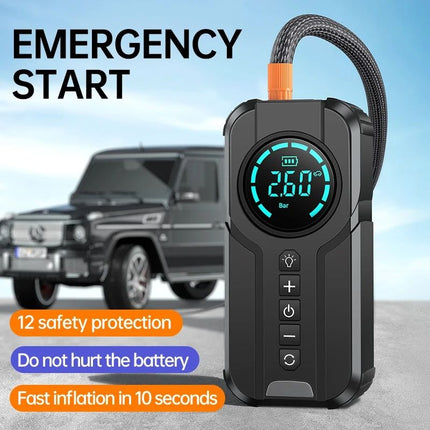 Multi-Function Portable Car Jump Starter with Air Compressor, Power Bank, and Emergency Light - Wnkrs