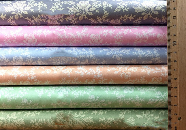 Floral Six Color Cotton Printed Fabric With Twill Width Of 1.6 Meters - Wnkrs