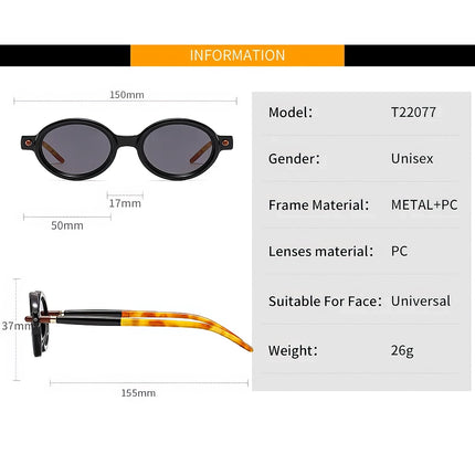 Lunettes de soleil ovales tendance pour hommes