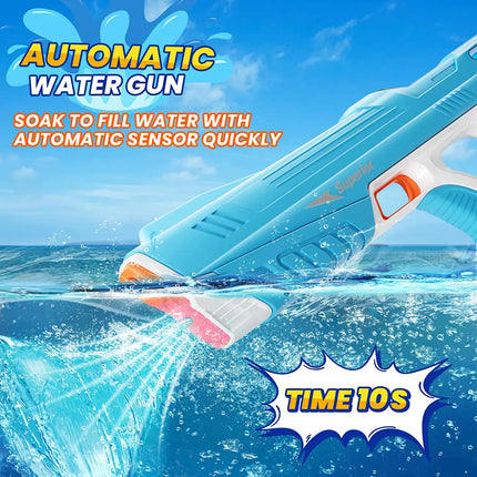Pistolet à eau électrique avec absorption d'eau automatique pour enfants et adultes
