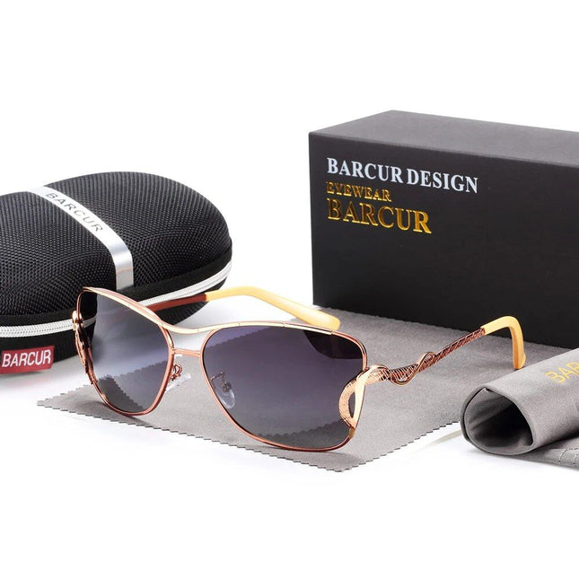 Luxurious Oversized Polarized Sunglasses with Gradient Lens - Wnkrs