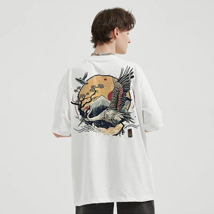 Harajuku Crane Graphic Unisex T-Shirt