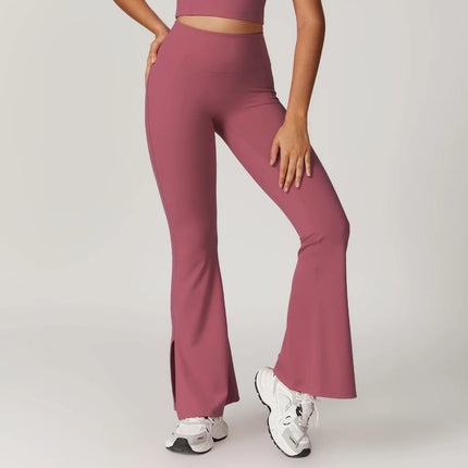 Pantalones de yoga acampanados de cintura alta para mujer