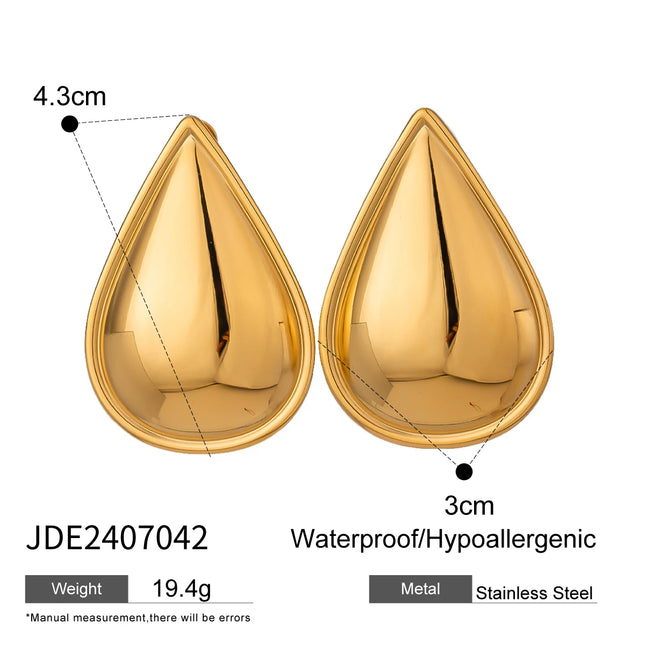 Pendientes de acero inoxidable con forma de triángulo redondeado