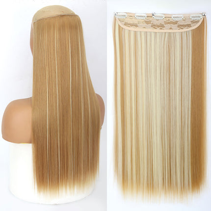 Extensiones de cabello sintético largo y liso con clip