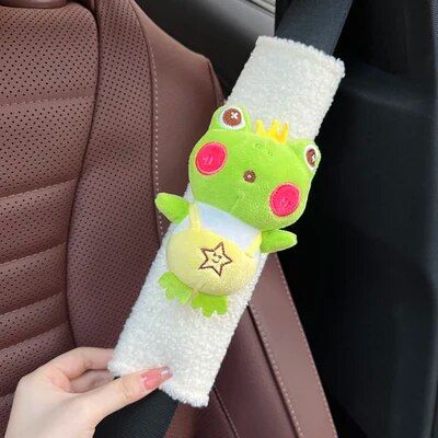 Plush Heart Frog Car Safety Belt Shoulder Cover - Wnkrs