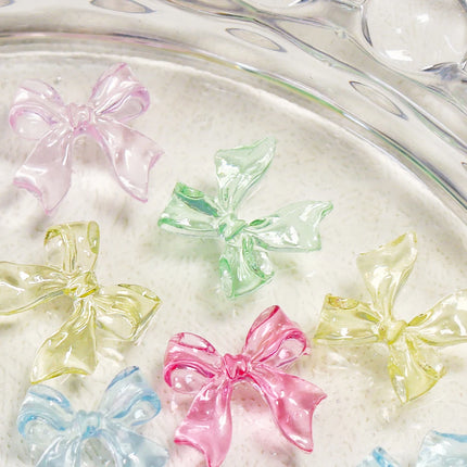 Candy Pink Bow Nail Charms