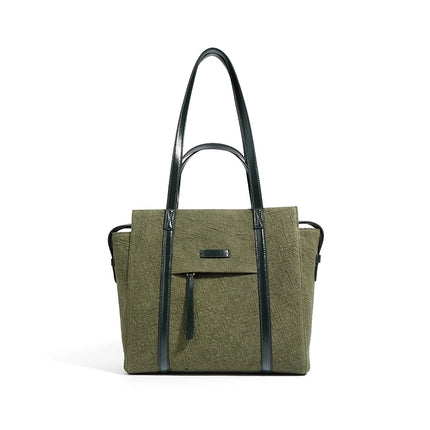 Sac fourre-tout tendance en coton et lin de grande capacité pour femme