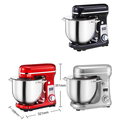 1200W 6-Speed Kitchen Stand Mixer with 6L Stainless Steel Bowl and Accessories - Wnkrs