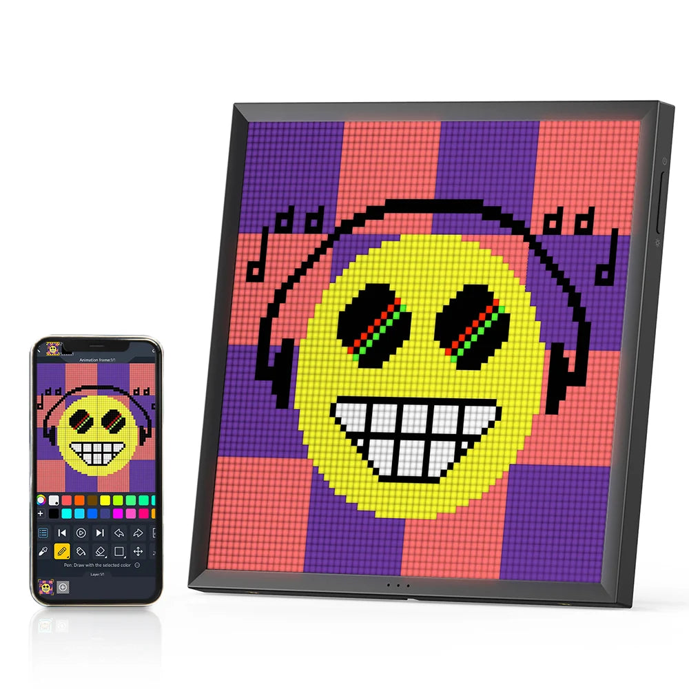 64x64 LED Pixel Art Display Board with WiFi and Custom Animations – Wnkrs