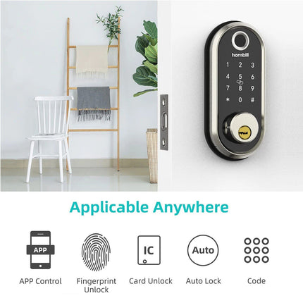 WiFi Enabled Smart Door Lock with Biometric Fingerprint, IC Card, and Remote Unlock - Wnkrs