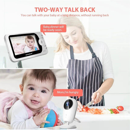 Wireless 4.3" Video Baby Monitor with Night Vision, Intercom, and Temperature Sensor - Wnkrs