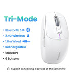 Tri-Mode White Mouse