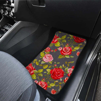 Rose-Blush Floral Car Floor Mats Set (4PCs) - Wnkrs